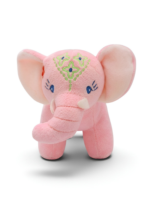 Premium 7 -inch  Soft Plush Pink Elephant Toy with Embroidered Details – Baby & Toddler Cuddle Stuffed Animal ST14542