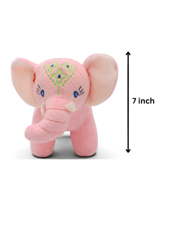 Premium 7 -inch  Soft Plush Pink Elephant Toy with Embroidered Details – Baby & Toddler Cuddle Stuffed Animal ST14542