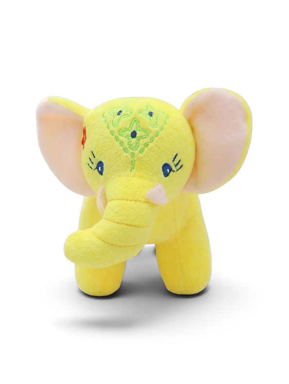 Premium 7-inch  Soft Plush Yellow Elephant Toy with Embroidered Details – Baby & Toddler Cuddle Stuffed Animal ST14542