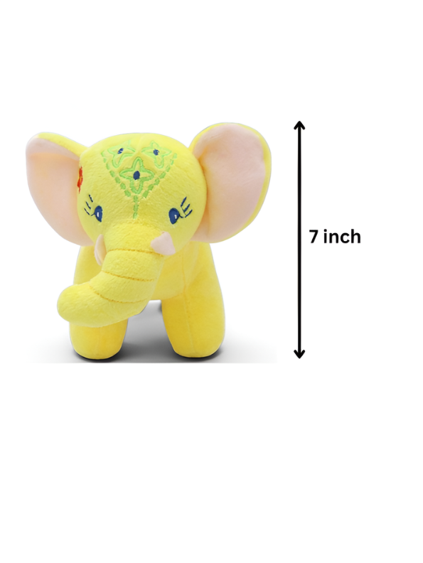 Premium 7-inch  Soft Plush Yellow Elephant Toy with Embroidered Details – Baby & Toddler Cuddle Stuffed Animal ST14542