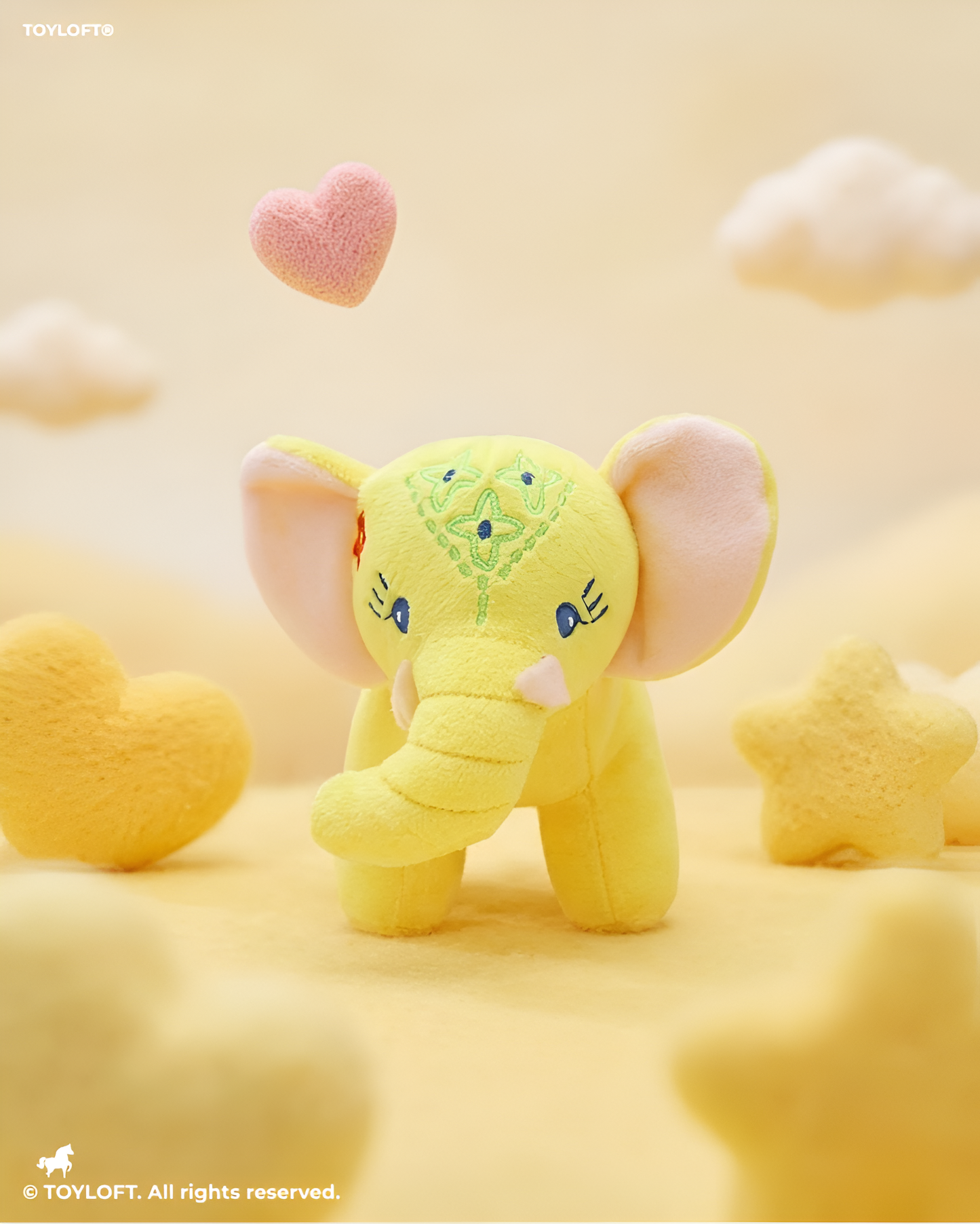 Premium 7-inch  Soft Plush Yellow Elephant Toy with Embroidered Details – Baby & Toddler Cuddle Stuffed Animal ST14542