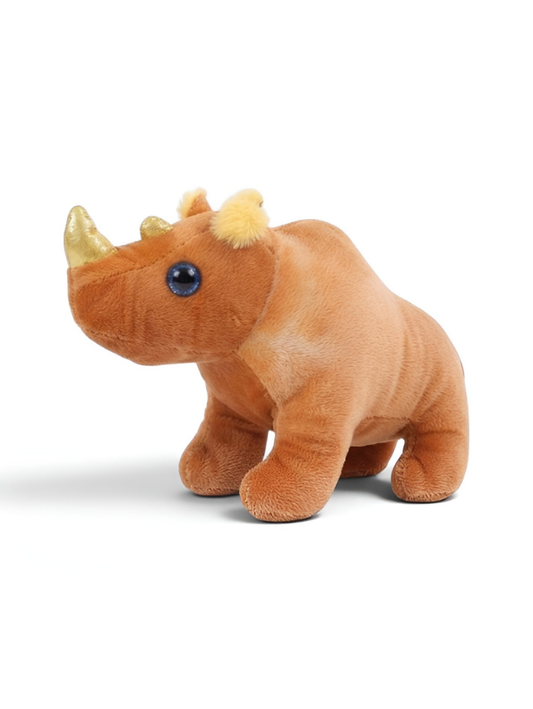 Premium 8-Inch Brown Rhinoceros Plushie - Soft Toy Gift for Children ST14772