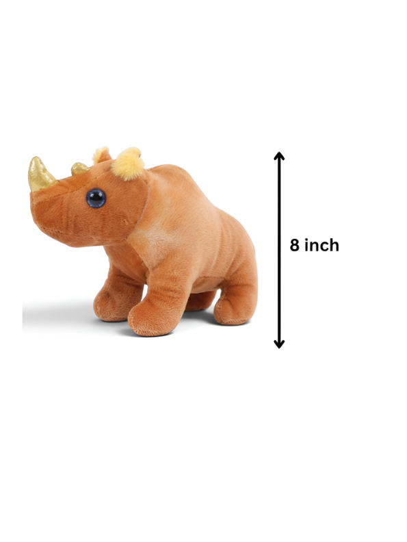 Premium 8-Inch Brown Rhinoceros Plushie - Soft Toy Gift for Children ST14772