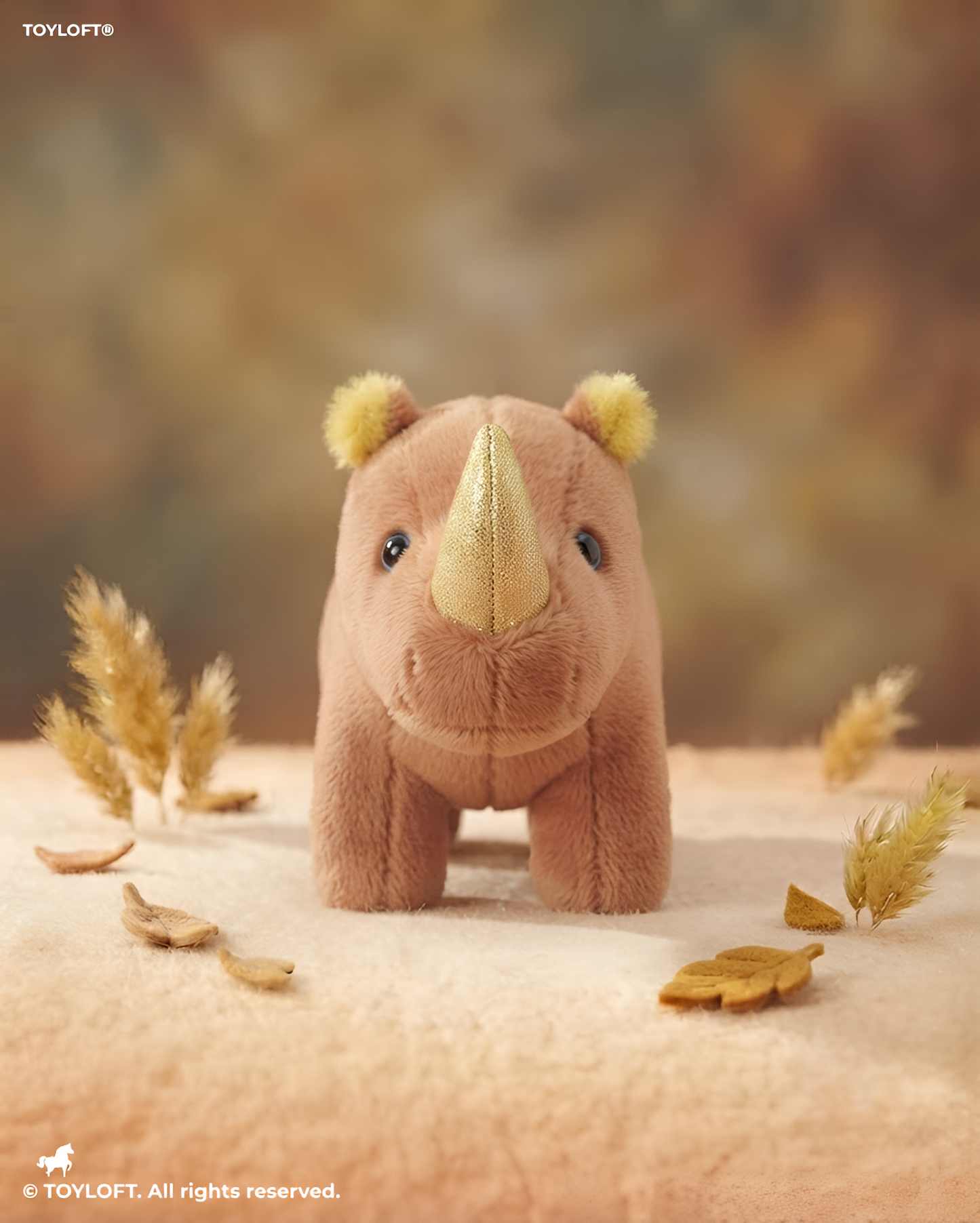 Premium 8-Inch Brown Rhinoceros Plushie - Soft Toy Gift for Children ST14772