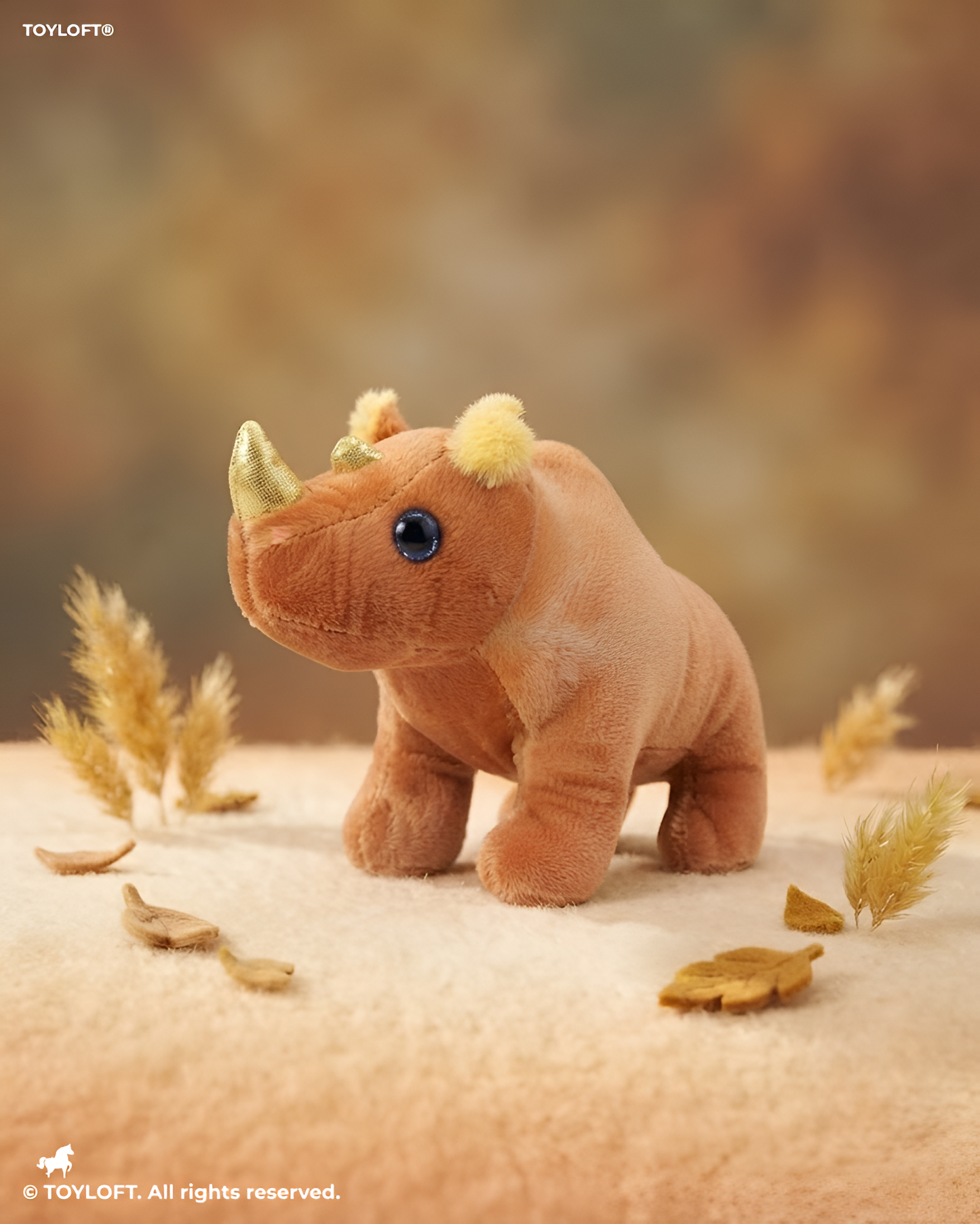 Premium 8-Inch Brown Rhinoceros Plushie - Soft Toy Gift for Children ST14772