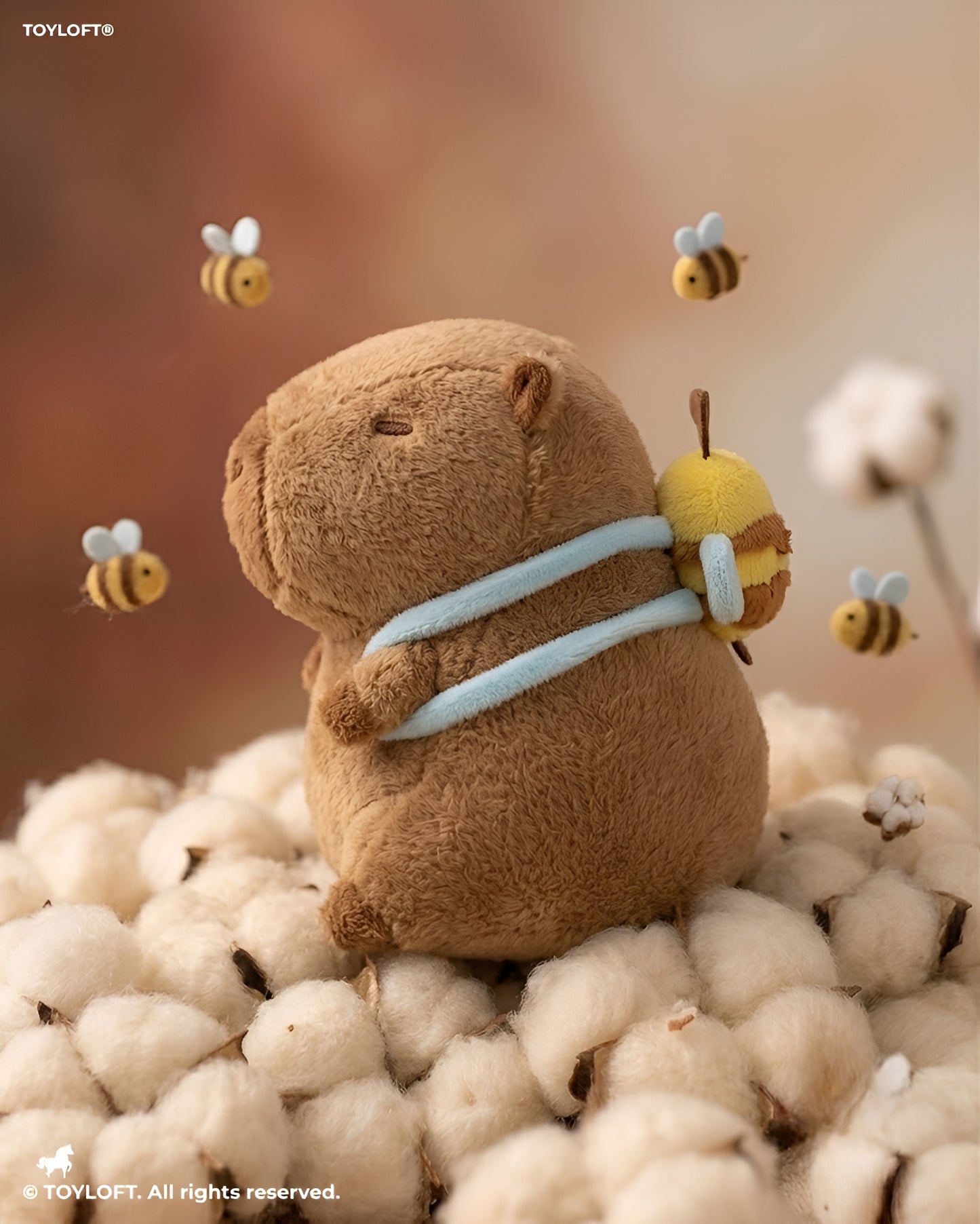 Premium 8-Inch Capybara Plush Toy with Adorable Bee Backpack Companion ST16785.