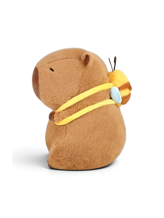 Premium 8-Inch Capybara Plush Toy with Adorable Bee Backpack Companion ST16785.