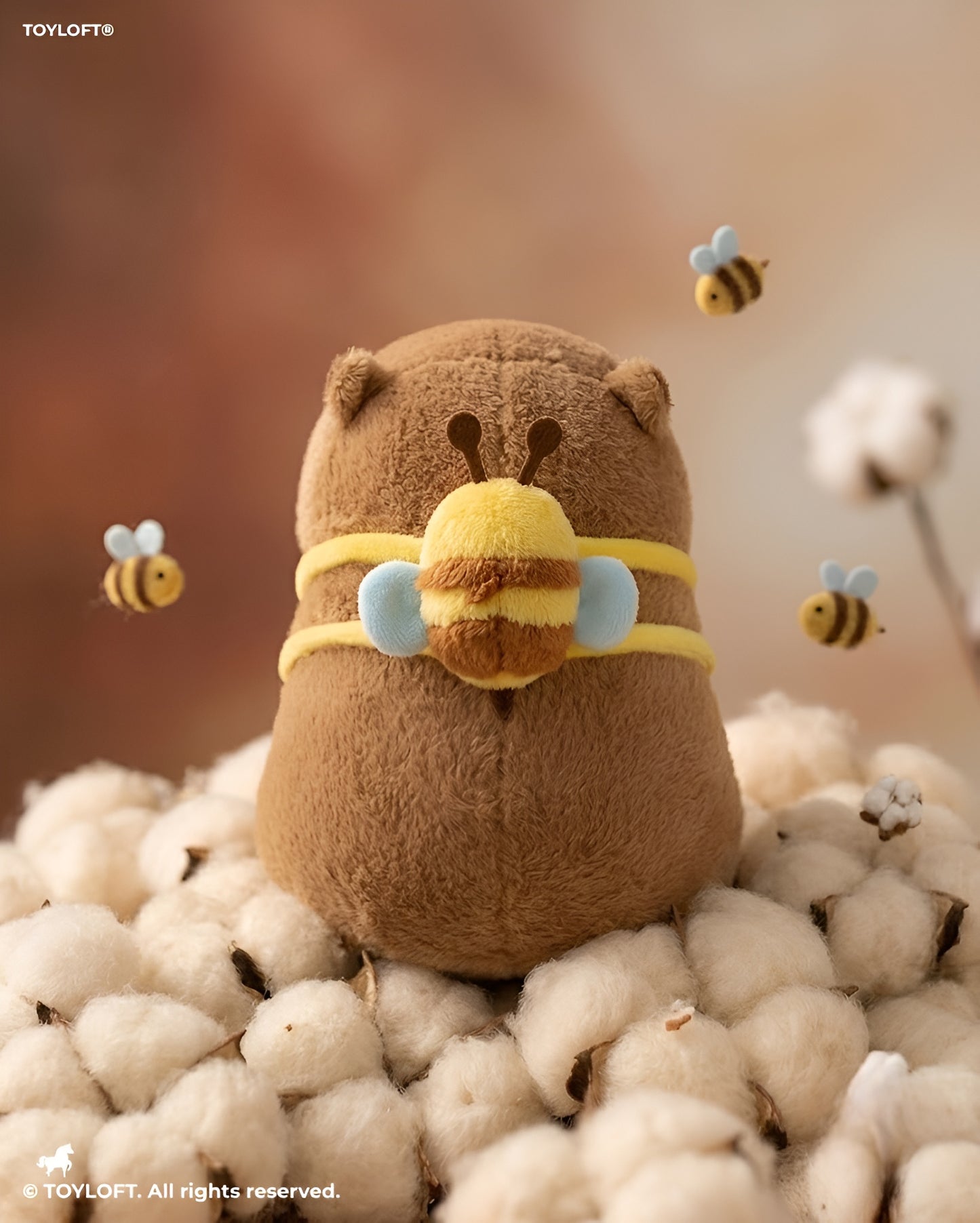 Premium 8-Inch Capybara Plush Toy with Adorable Bee Backpack Companion ST16785.