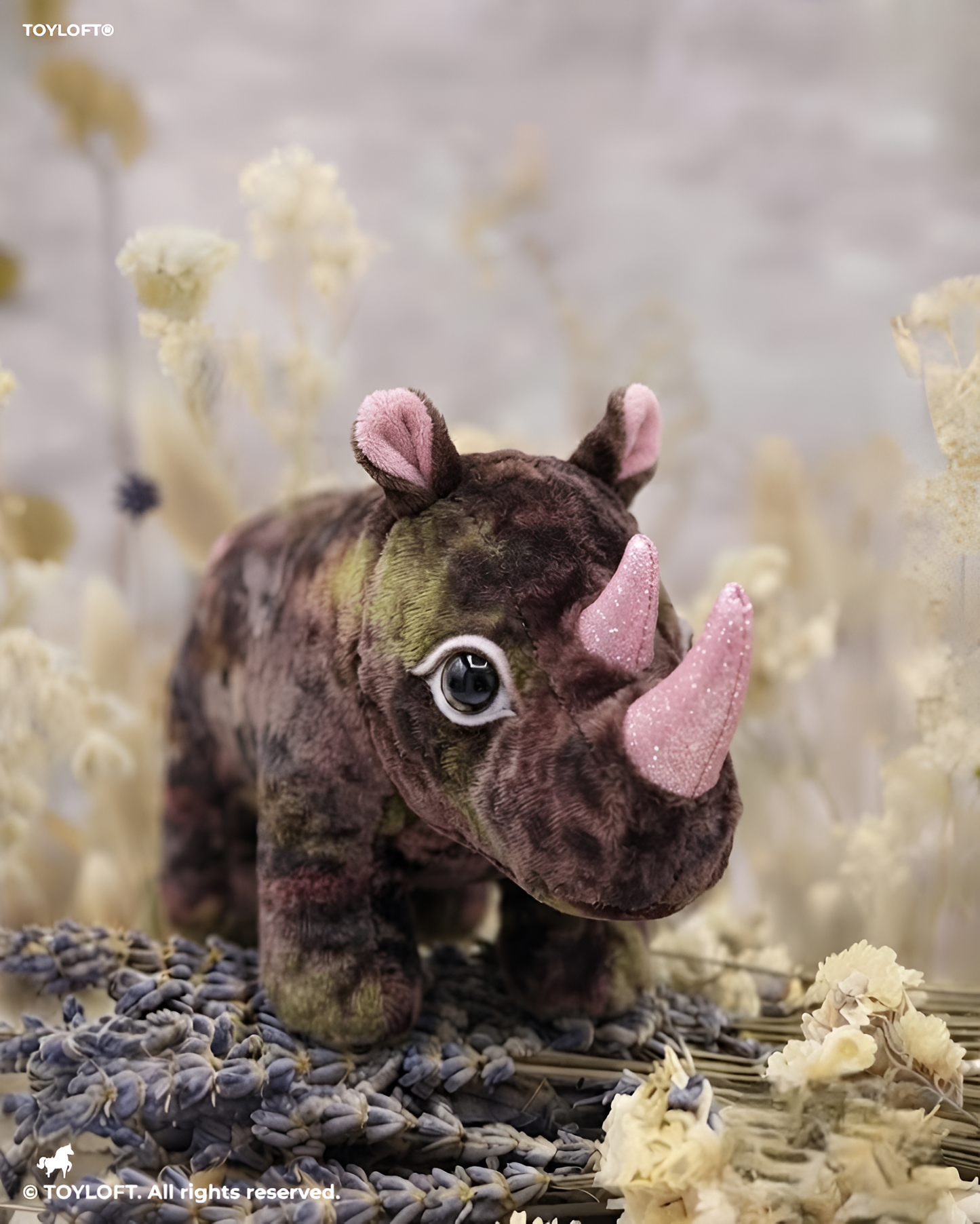 Premium 8-Inch Dark Brown Rhinoceros Plushie - Soft Toy Gift for Children ST14772