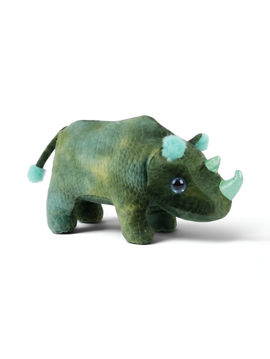 Premium 8-Inch Green Rhinoceros Plushie - Soft Toy Gift for Children ST14772