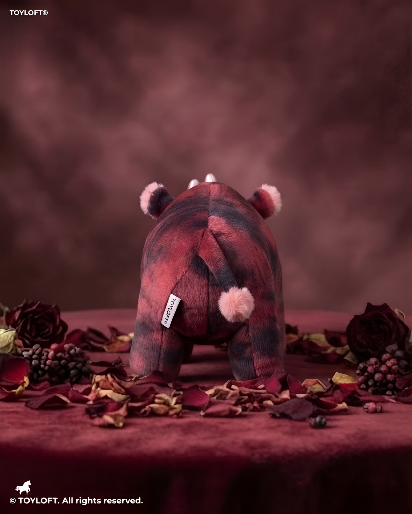 Premium 8-Inch Maroon Rhinoceros Plushie - Soft Toy Gift for Children ST14772