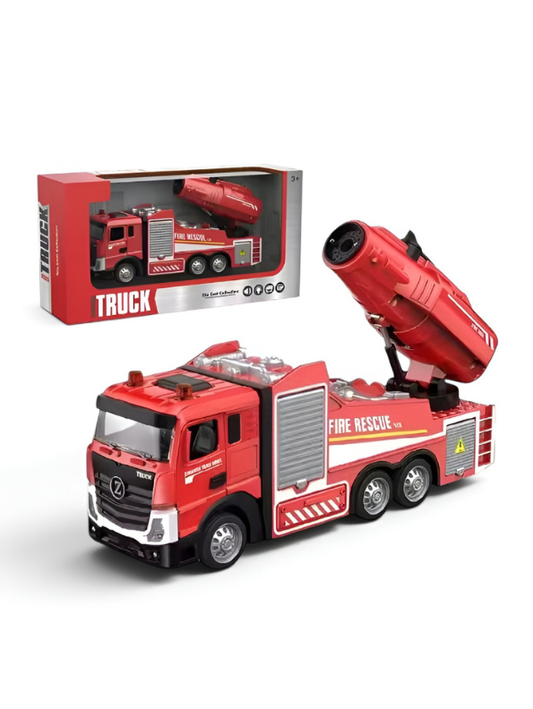Premium Diecast Fire Rescue Truck Model – Interactive Kids Toy with Real SmokeMist Effect, Siren Lights & Sounds TV7176