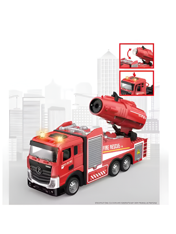 Premium Diecast Fire Rescue Truck Model – Interactive Kids Toy with Real SmokeMist Effect, Siren Lights & Sounds TV7176