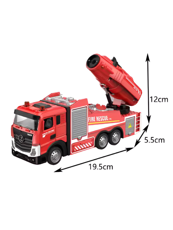 Premium Diecast Fire Rescue Truck Model – Interactive Kids Toy with Real SmokeMist Effect, Siren Lights & Sounds TV7176