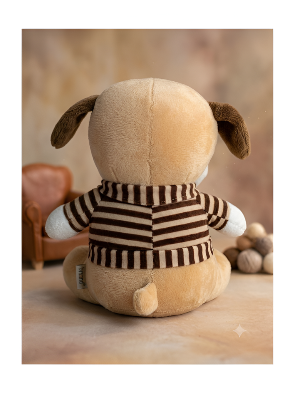 Premium Soft Plush Puppy Toy 7-Inch – Cute Stuffed Animal with Brown Striped Shirt and Tie – Perfect Educational Cuddly Gift for Kids ST16792