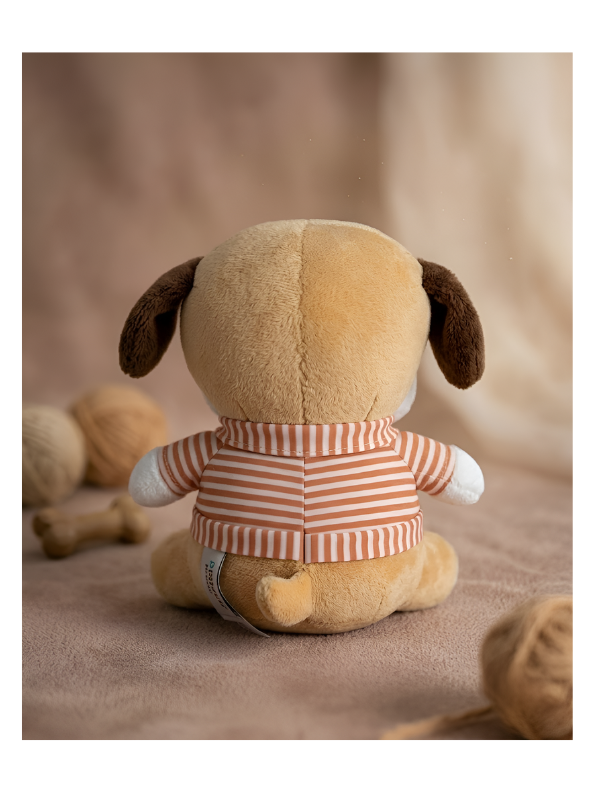 Premium Soft Plush Puppy Toy 7-Inch – Cute Stuffed Animal with Red Striped Shirt and Tie – Perfect Educational Cuddly Gift for Kids ST16792