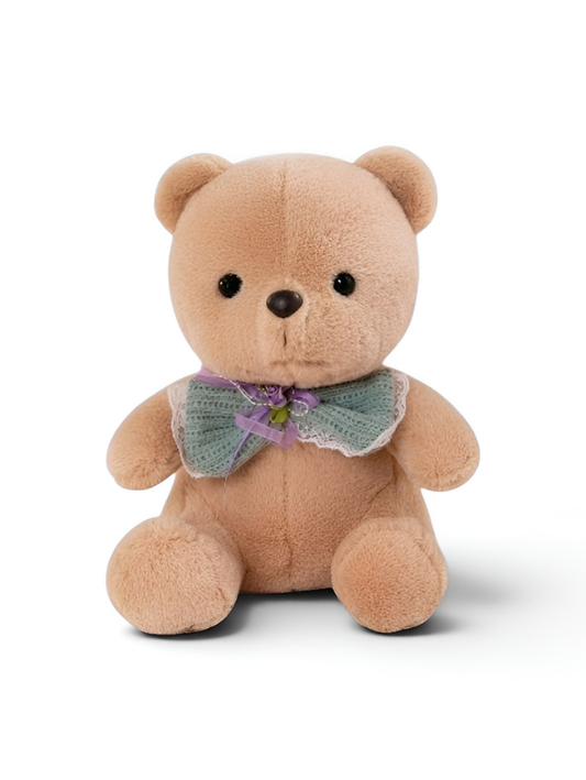 Premium Soft Teddy Bear Toy 10-Inch– Brown Cute Stuffed Animal with Decorative Collar for Kids & Gifts ST15460