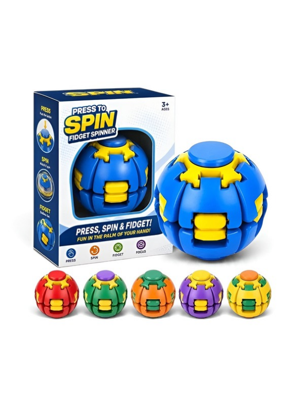 Premium Transforming UFO Fidget Spinner Ball – Smooth Spin Gyro Toy for Focus (Multi-Color)