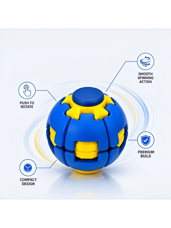 Premium Transforming UFO Fidget Spinner Ball – Smooth Spin Gyro Toy for Focus (Multi-Color)