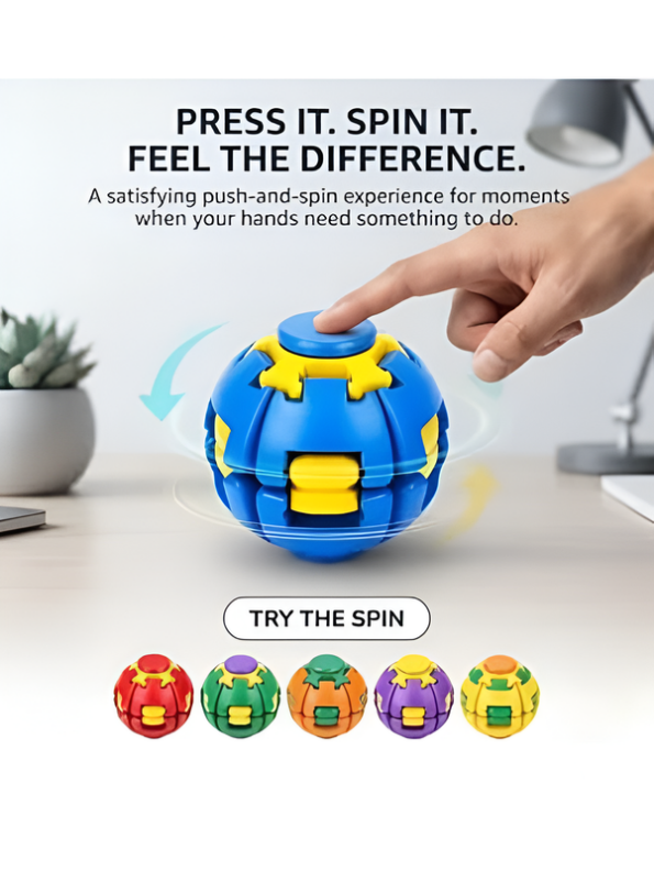 Premium Transforming UFO Fidget Spinner Ball – Smooth Spin Gyro Toy for Focus (Multi-Color)