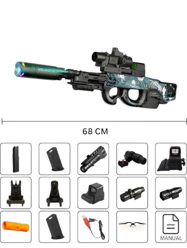 P90 Edition Toy Gun Blaster with Scope & Custom Graphics LMI16903