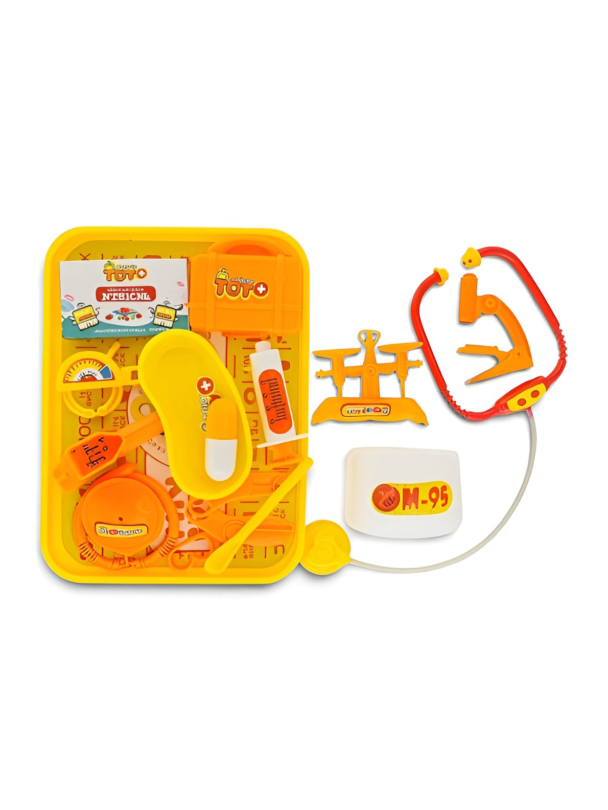 Pretend Play Doctor Set (15+ Pcs) – Medical Kit Toy with Stethoscope, Syringe, Carry Case & Accessories for Toddlers, Yellow LMI13843