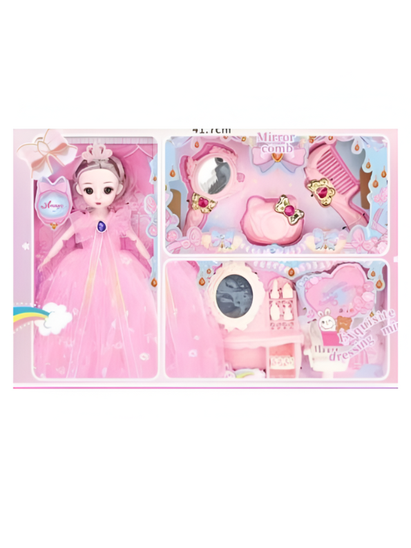 Princess Doll Playset with Vanity Table – Girls’ Fashion Doll & Beauty Accessories NX15285.