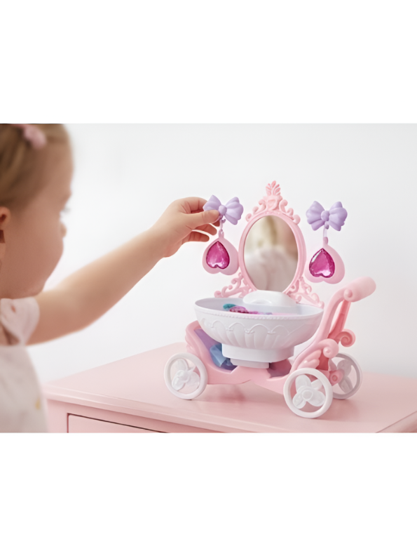 Princess Dressing Table & Carriage Vanity Set – Pretend Play Toy with Doll & Magic Accessories NX15619.