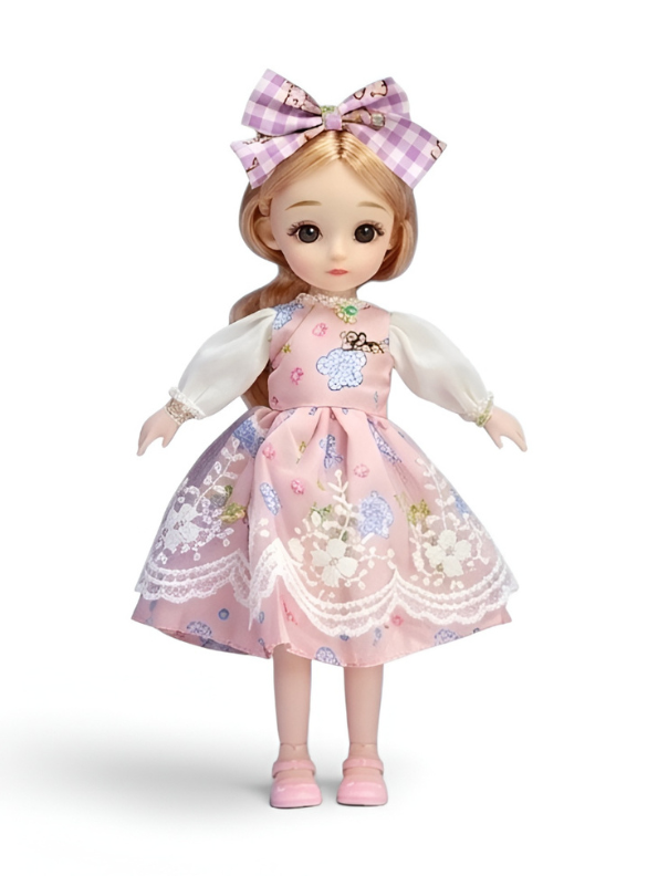 Princess Fashion Doll Playset with Changeable Outfits, Jewelry Making Kit & Gem Stickers for Kids LMI16866