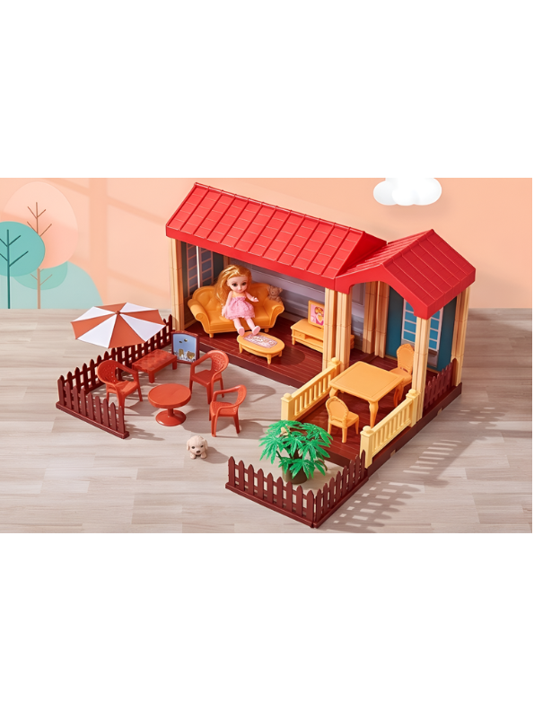 Princess House Dollhouse Playset with Doll and Miniature Furniture Accessories – Luxury Toy Dream Castle for Girls TV7171