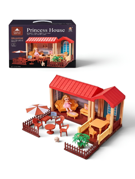 Princess House Dollhouse Playset with Doll and Miniature Furniture Accessories – Luxury Toy Dream Castle for Girls TV7171