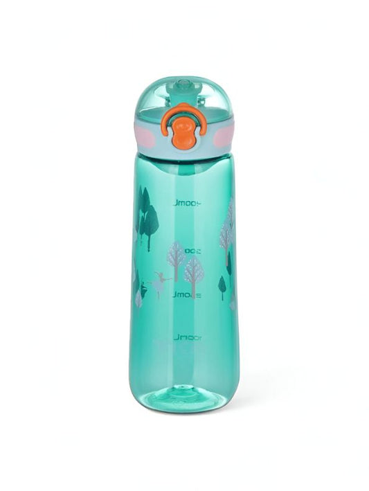Turquoise - Printed Water Bottle for Kids – 550ml BPA-Free, Leak-Proof & Stylish Design for School & Outdoor Use NOV3311.