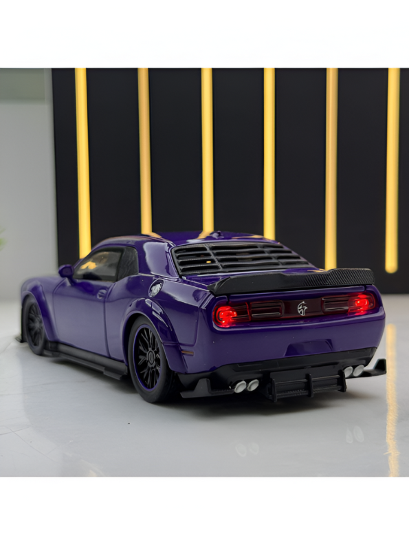 Purple - Dodge Challenger Diecast Car 1:32 Scale with Openable Doors - Hellcat Replica TV5398