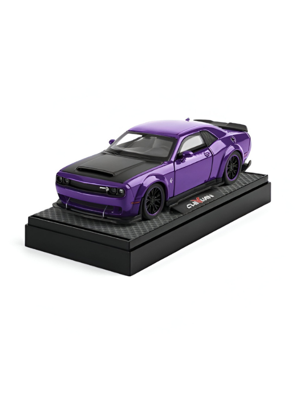 Purple - Dodge Challenger Diecast Car 1:32 Scale with Openable Doors - Hellcat Replica TV5398