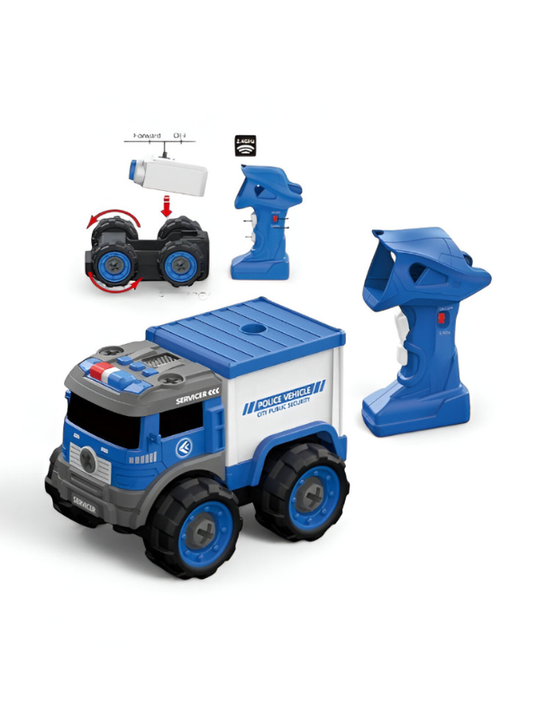 2-in-1 Police Container Truck | Take Apart Vehicle Deforming Building Toy NX15613