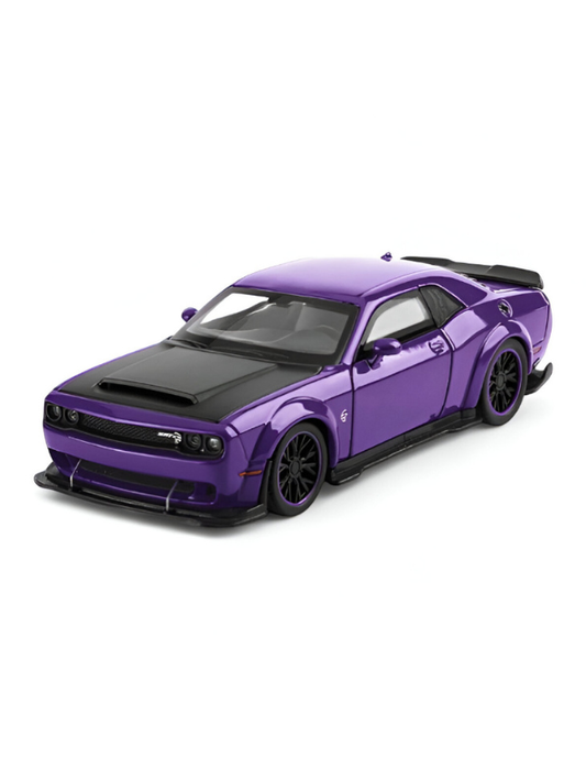 Purple - Dodge Challenger Diecast Car 1:32 Scale with Openable Doors - Hellcat Replica TV5398