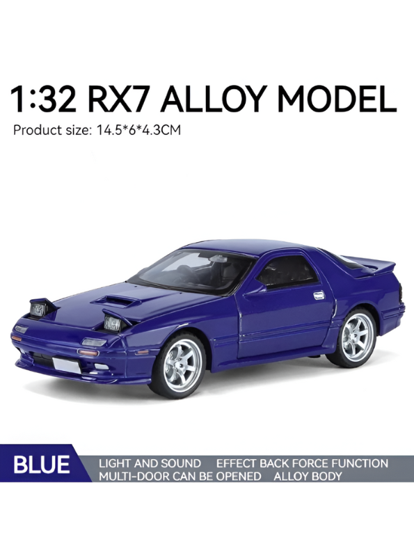 Blue - Mazda RX-7 Elite Metal Diecast Car - Scale 1:32 - TV5395