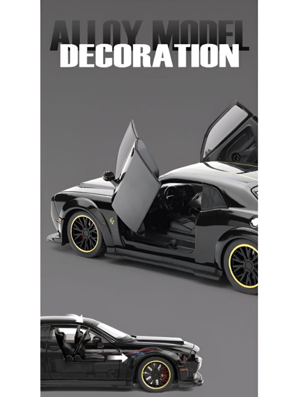 Black - Dodge Challenger Diecast Car 1:32 Scale with Openable Doors - Hellcat Replica TV5398