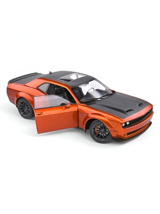 Orange - Dodge Challenger Diecast Car 1:32 Scale with Openable Doors - Hellcat Replica TV5398
