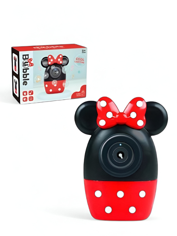 Minnie Mouse Bubble Camera Toy for Kids | Automatic Bubble Blower with Cool Lights & Music LMI13662