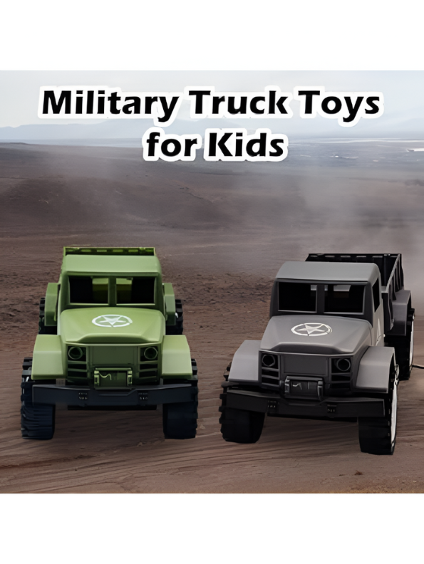 Military Toy Truck for Boys | Army Green Vehicle with Off-Road Wheels