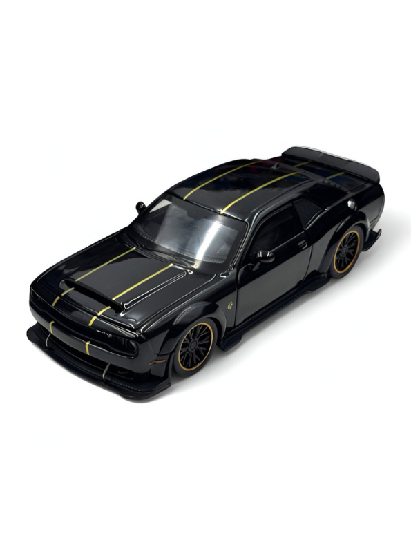 Black - Dodge Challenger Diecast Car 1:32 Scale with Openable Doors - Hellcat Replica TV5398