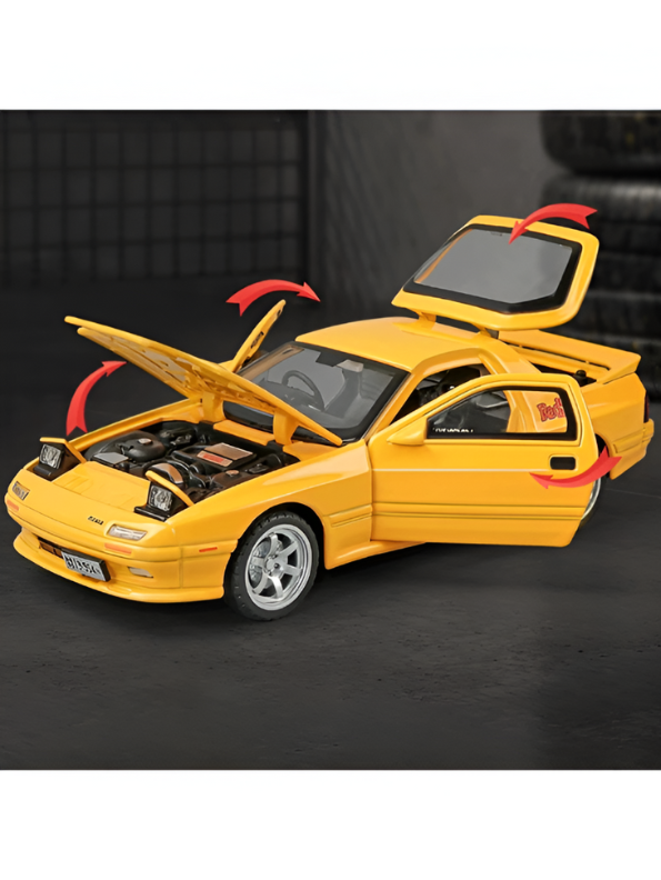 Yellow - Mazda RX-7 Elite Metal Diecast Car - Scale 1:32 - TV5395