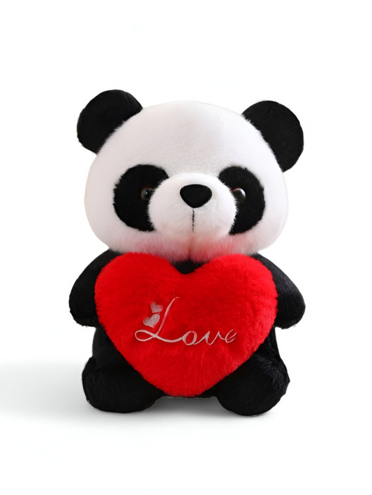 "7-inch Panda Teddy Bear with Red Heart - 'Love' Stuffed Animal Soft Toy for Gifting" LMI11382
