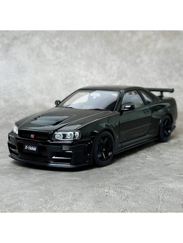 Black - Nissan Skyline GTR R34 - Premium Alloy Metal Diecast Sports Racing Car Model - Openable Doors & Pull-Back Action Scale 1:32 - TV5396.