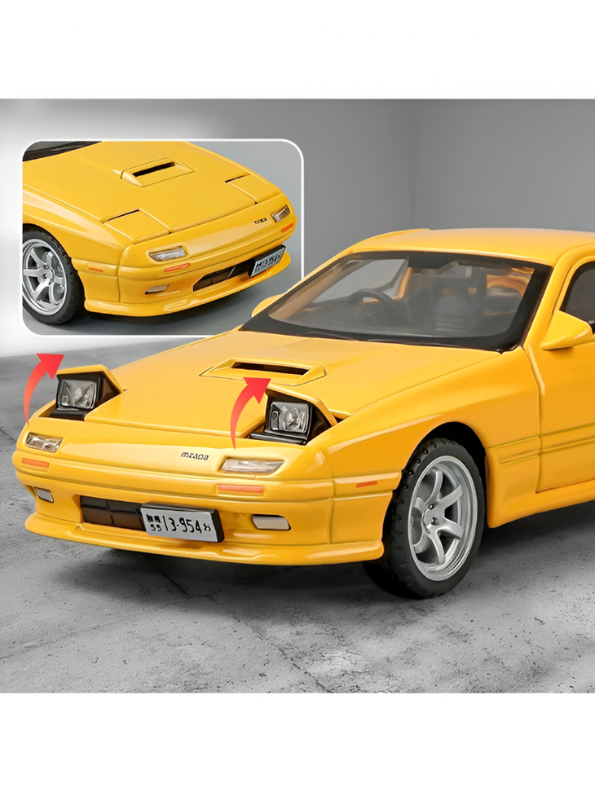 Yellow - Mazda RX-7 Elite Metal Diecast Car - Scale 1:32 - TV5395