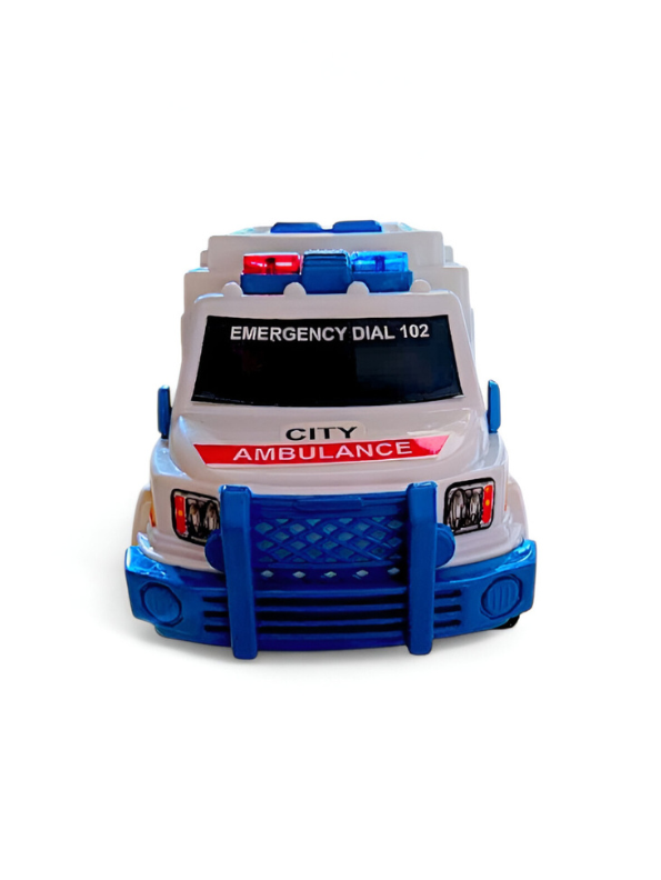 Realistic Ambulance Toy with Siren Sounds and Flashing Lights - 24x7 City Ambulance