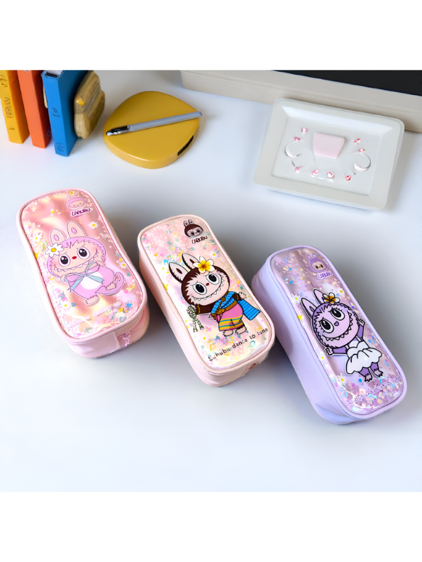Labubu Pink Bunny Pencil Case - Trendy POP MART Stationery Pouch NOVHBC-1881131