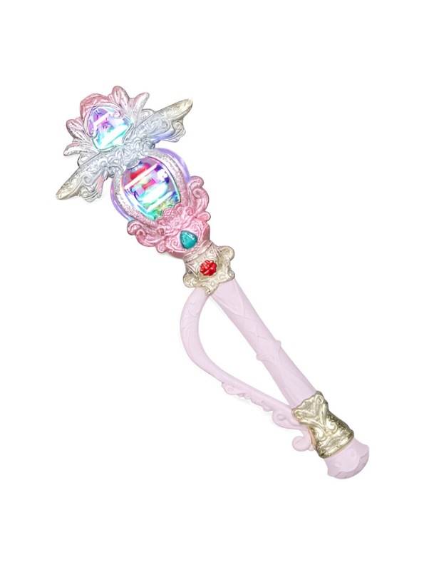 Pink - Magical Fairy Godmother Scepter Wand for Kids - Pretend Play Dress-Up Toy with Lights and Sound NX15353