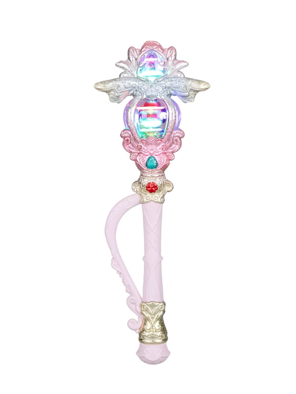 Pink - Magical Fairy Godmother Scepter Wand for Kids - Pretend Play Dress-Up Toy with Lights and Sound NX15353